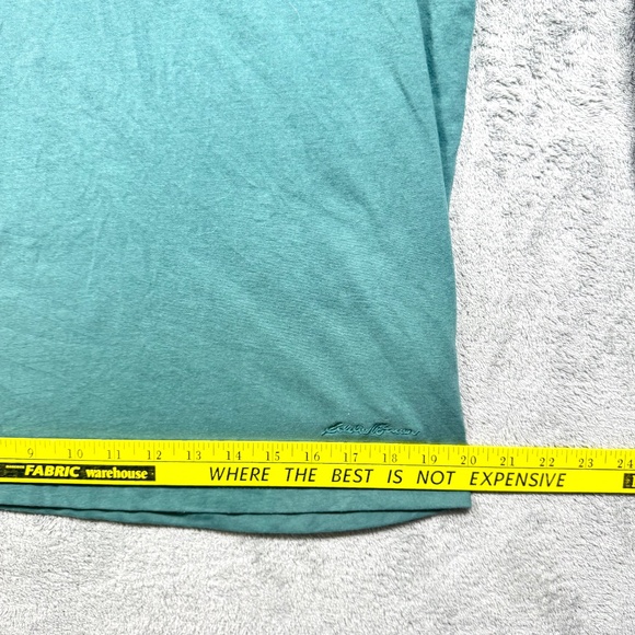 Eddie Bauer Men’s M Long Sleeve Crewneck Shirt Teal Seafoam Green Casual Tee - Picture 6 of 9